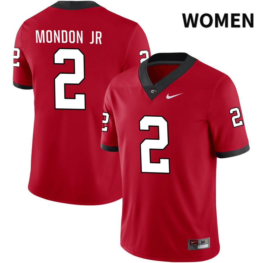 Georgia Bulldogs Women's Smael Mondon Jr. #2 Red 2022 NIL Stitched College UGA Football Jersey 23PA017DR